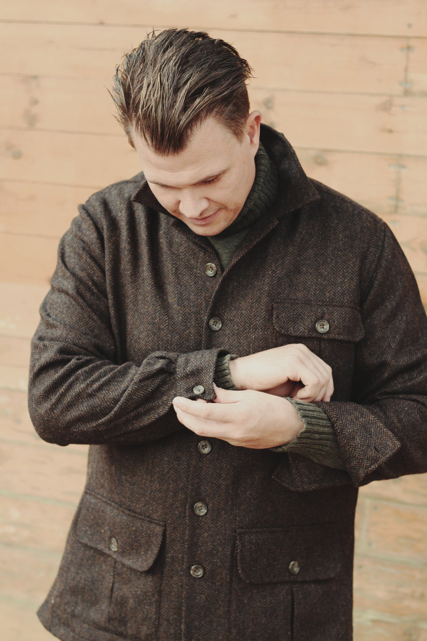 Beauly Mens Tweed Shacket, brown