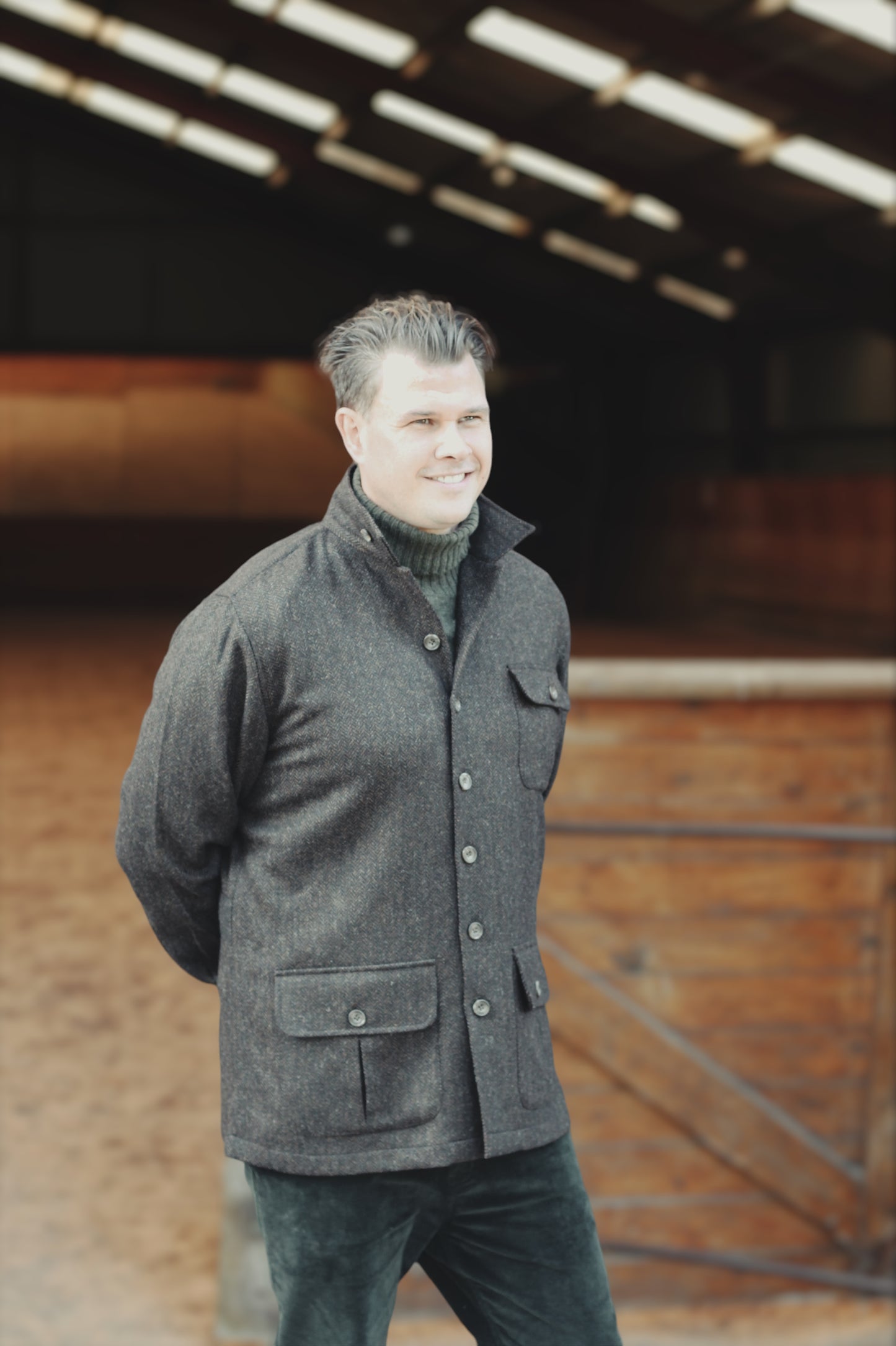 Beauly Mens Tweed Shacket, brown