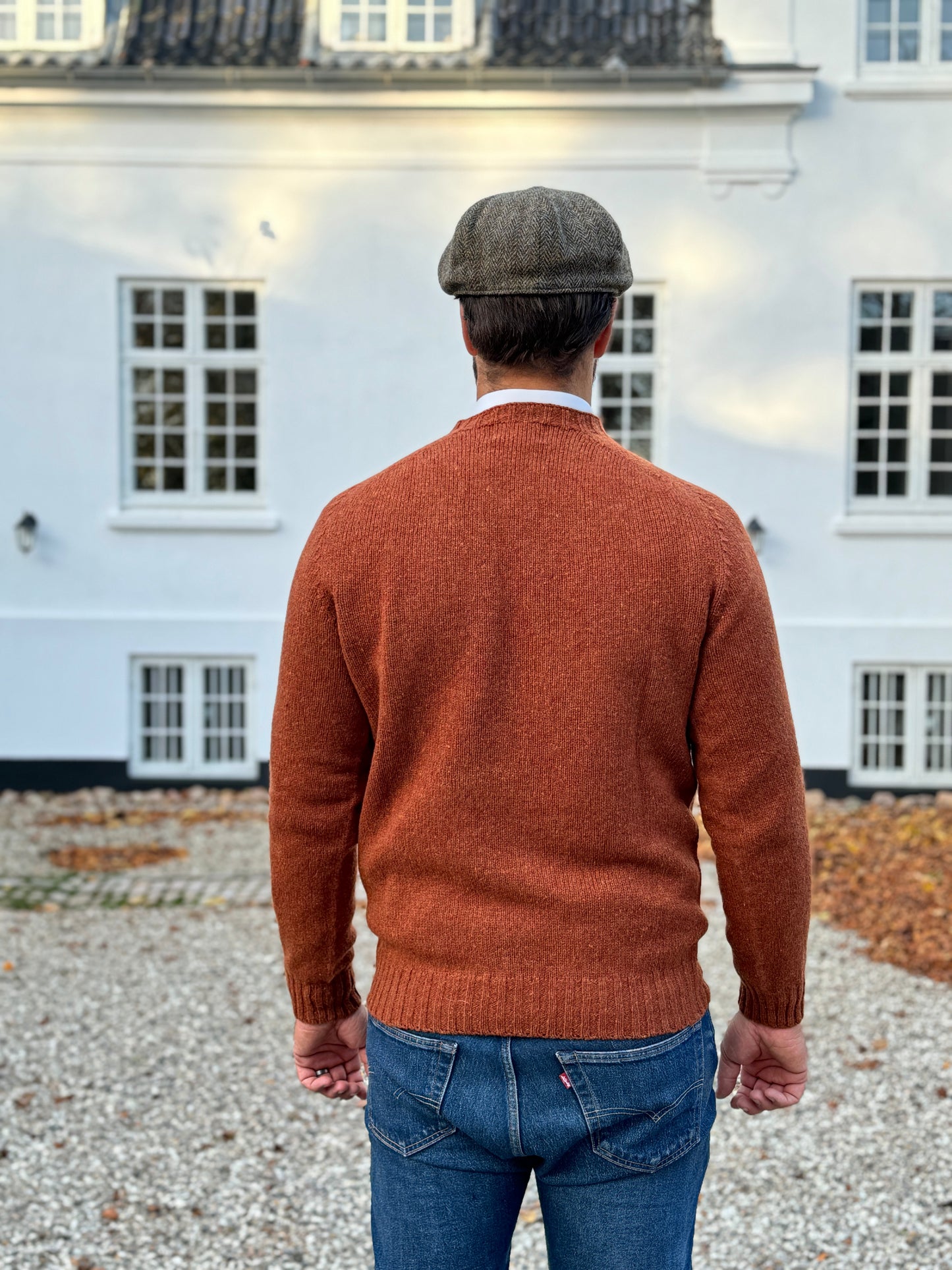 Donegal Roundneck Jumper, Burned Orange, Glenugie Nep lambswool