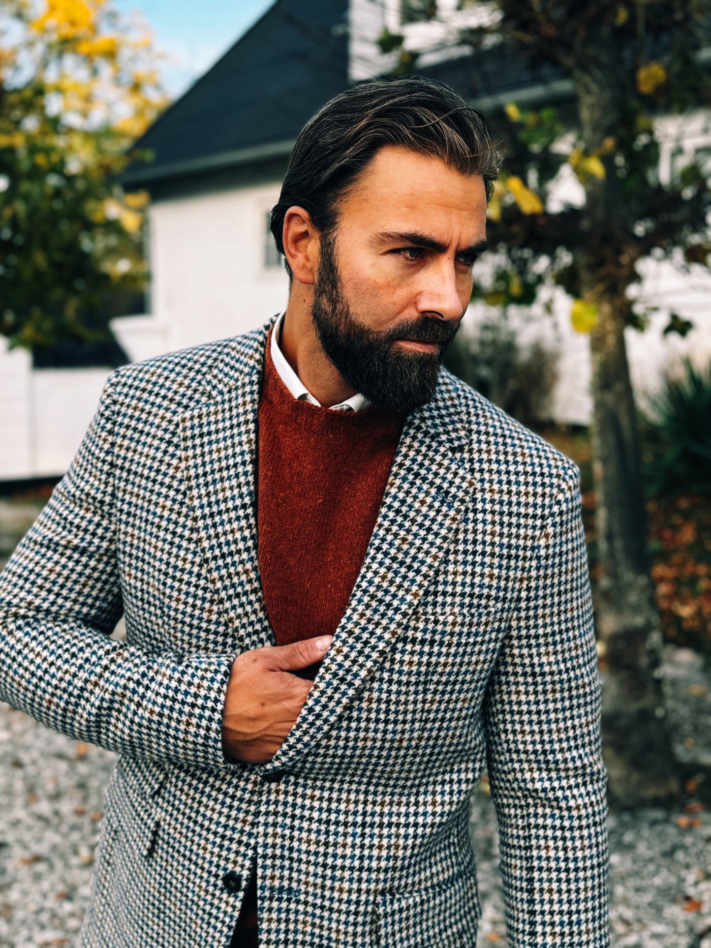 Donegal Roundneck Jumper, Burned Orange, Glenugie Nep lambswool