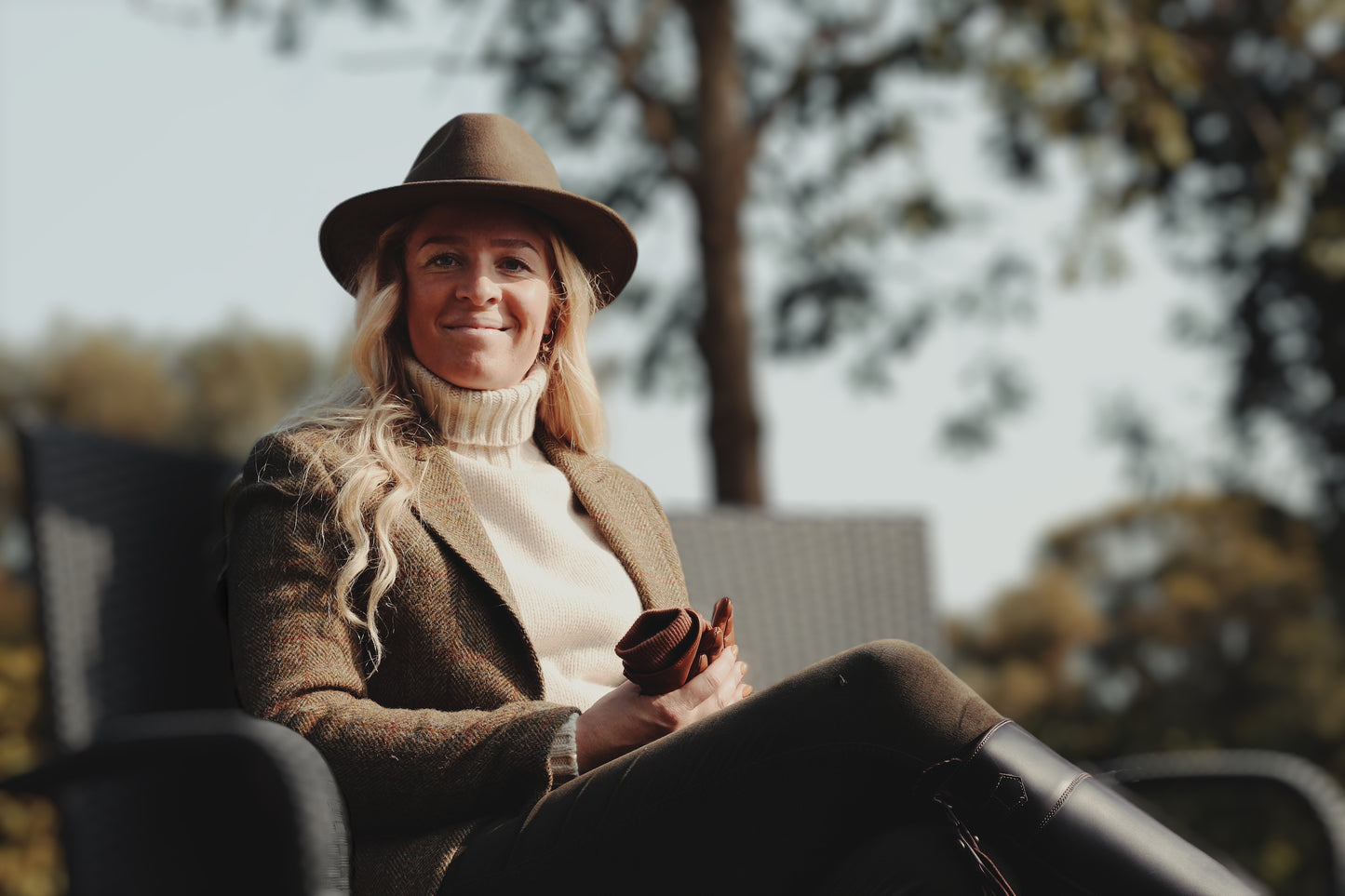 Glencoe Ladies Roll Neck Sweater, Almond White, Geelong lambswool