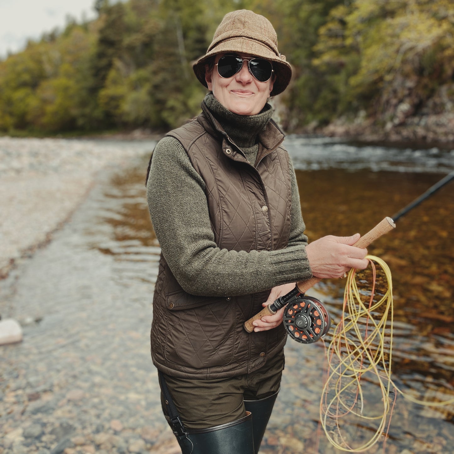 Glencoe Ladies Roll Neck Sweater, Loden Green, Geelong lambswool