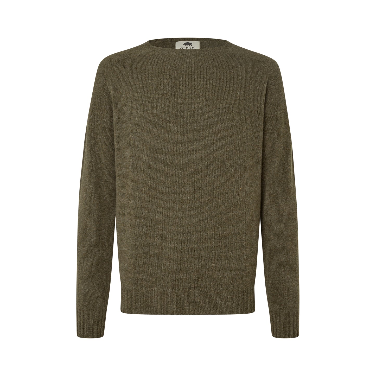 Orton Roundneck Jumper, Loden Green, Geelong lambswool