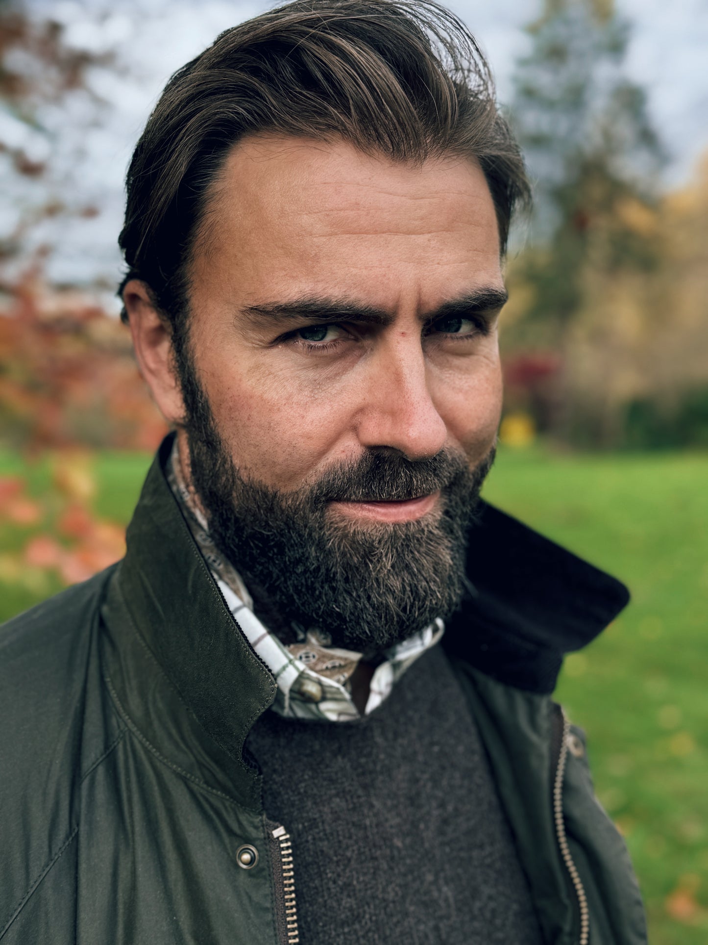 Orton Roundneck Jumper, Porcupine brown, Geelong lambswool