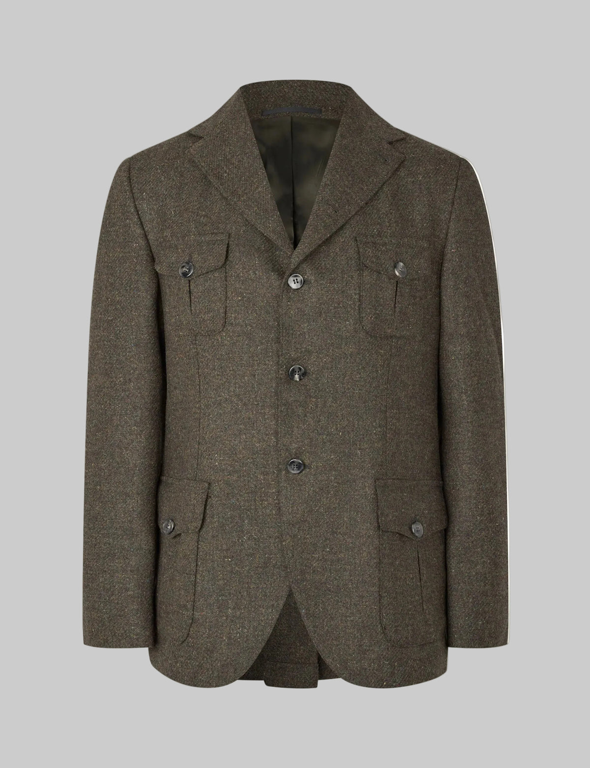 Henry Tweed Safari Blazer, dark green melange